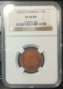 1886H BRITISH NORTH BORNEO 1/2 NGC SP 66RD - Picture 1 of 4