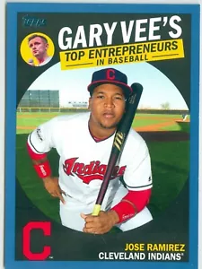 Topps Serie 2 2019 Gary Vee's Top Entrepreneurs Blu GV-5 Jose Ramirez Indians - Foto 1 di 1