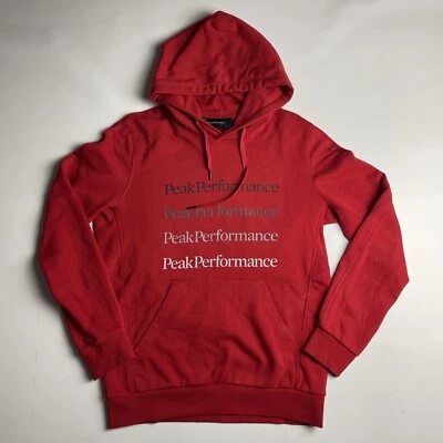 Peak Performance Men's S Red Hoodie Sweater Jumper Pullover Sweatshirt *read* — 第 1/4 张图片