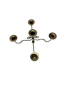 Messing Kandelaber 5 Loch sitzt auf Tisch - Bild 1 von 14