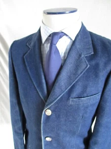 Chaqueta de abrigo deportivo blazer denim desgastado lavado a la piedra azul personalizado a medida 36R - Imagen 1 de 7