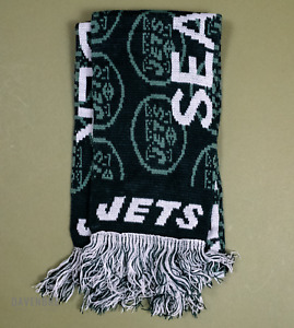 NY Jets Scarf Season Ticket Holder Print Unisex Green White Winter Sportswear