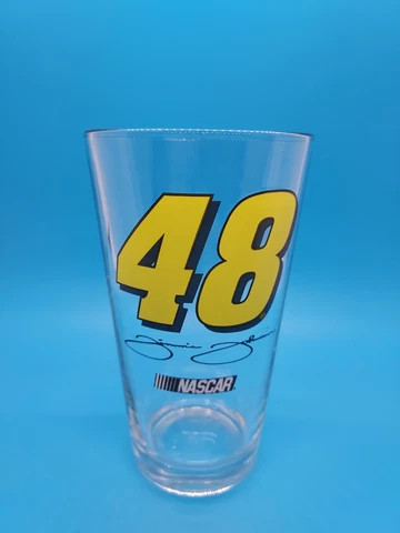 JIMMIE JOHNSON PINT GLASS • #48 Nascar Signature Glass 16 oz Driver 6 in Tall Cover