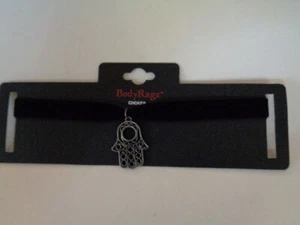 FROM BODYRAGE, HAMSA VELVET CHOKER, ADJUSTABLE, 12 - 14 INCHES, NEW - Picture 1 of 1