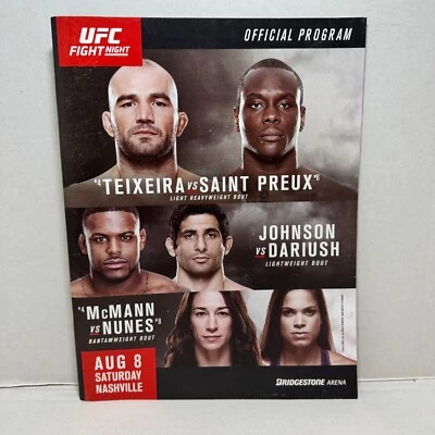 OFFICIAL PROGRAM UFC FN TEXEIRA NUNES JOHNSON ALVEY - Image 1 of 2