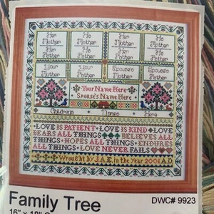 Kit de muestra de árbol genealógico punto de cruz Design Works Crafts 9923 Love is Patient - Imagen 1 de 2