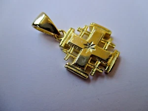 STERLINGSILBER VERGOLDET JERUSALEM KREUZFAHRER KREUZ GESEGNET IN JERUSALEM #85 - Picture 1 of 5