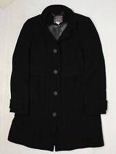 J Crew Coletta Womens Double Cloth Coat 8 Solid Black Italian Wool Blend
