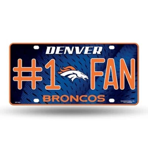 Denver Broncos #1 Fan Metal Embossed License Plate   - Picture 1 of 1