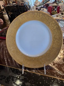Heinrich & Company Selb Bavaria Set of 6-Gold Encrusted Dinner Plates - Picture 1 of 5