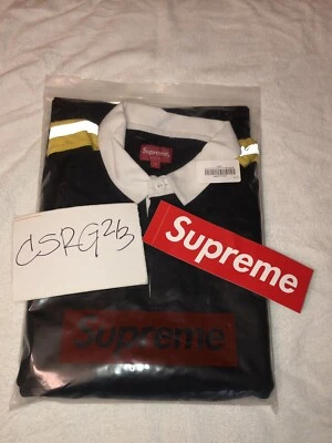 Supreme Reflective Sleeve Stripe Rugby Sz Large L/S Brand New - Image 1 of 3