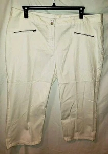 Skye's the Limit Slim leg Capri Crop Pants White sz 20W Denim Stretch NWT $58 - Picture 1 of 6