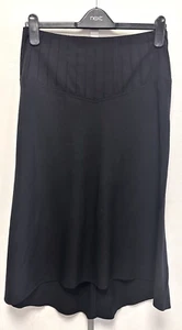 DKNY Size 4 black wool-blend asymmetric hem unlined stretch skirt - Picture 1 of 9