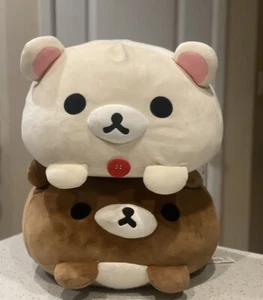 San-x Korilakkuma & Chairoikoguma Big Face Cushion Plush - Picture 1 of 5