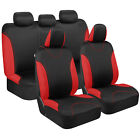Red Seat Covers Full Set for Auto Truck Van SUV Front Bench Seat Protectors
