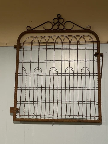 Antique Victorian Vintage Wrought Iron Garden Fence Metal Gate Door Cover