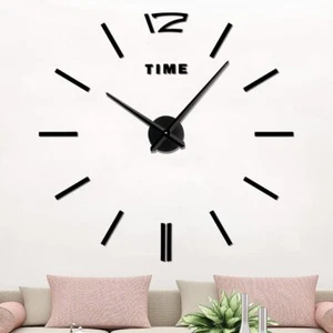 Large DIY Wall Clocks Living Room Decor Battery Operated Black Modern - Picture 1 of 6