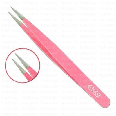 ENZO ENGLAND PINK BEAUTY FACIAL EYEBROW HAIR REMOVING FINE POINTED TIP CRAFT BEADING TWEEZERS