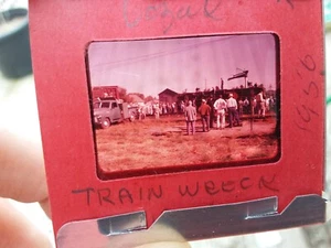 Lot 8 Vintage 1956 Foto Film Dias Zug Wrack Eisenbahn Geschichte Sammeln Eph - Bild 1 von 6