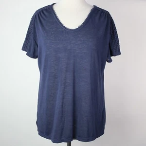 Nuevo con etiquetas Camisa Top Ligera de Lona Moderna para Mujer Grande Detalle de Crochet - Imagen 1 de 6