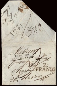 Zaragoza - Prefilatelia - PE 27N - 1835 de Zaragoza a Francia + marca "Espagne.. - Imagen 1 de 1