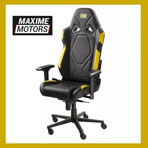 Sedia OMP ufficio gaming GS OFFICE CHAIR nero giallo fluo regolabile - Foto 1 di 1