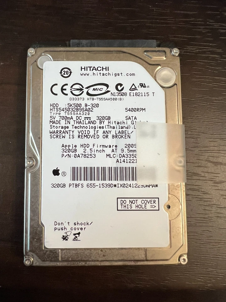 Hitachi 320GB 2.5" 5400 RPM Sata Laptop HDD - Image 1 of 1
