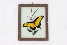 Vintage Reverse Glass Painting Tiger Swallowtail Butterfly Wall Decorative Art