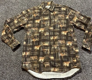 Cabelas Mens Button Down Shirt Size Medium - Long Sleeve Soft Deer Elk   - Picture 1 of 7