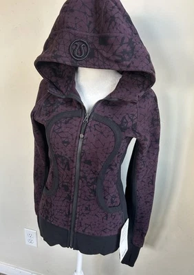 Sudadera con Capucha de Buceo Lululemon II Cremallera Completa para Mujer 4 Púrpura Negra Logo Geométrico RARA NUEVA Foto 1 de 4