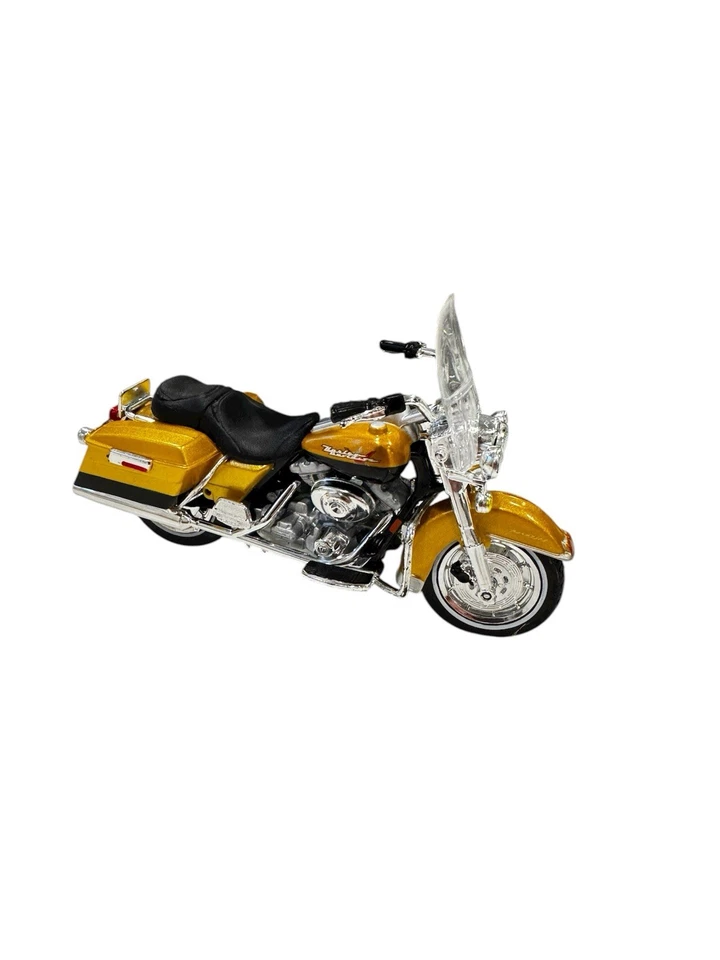 Maisto 1/18 Harley Davidson 1999 FLHR ROAD KING modelo de motocicleta vintage dorado Foto 1 de 4