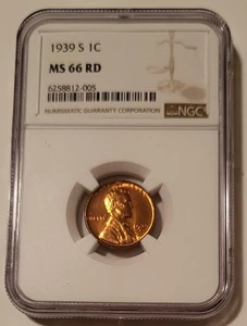 1939 S Lincoln Wheat Cent MS66 RED NGC - Picture 1 of 4