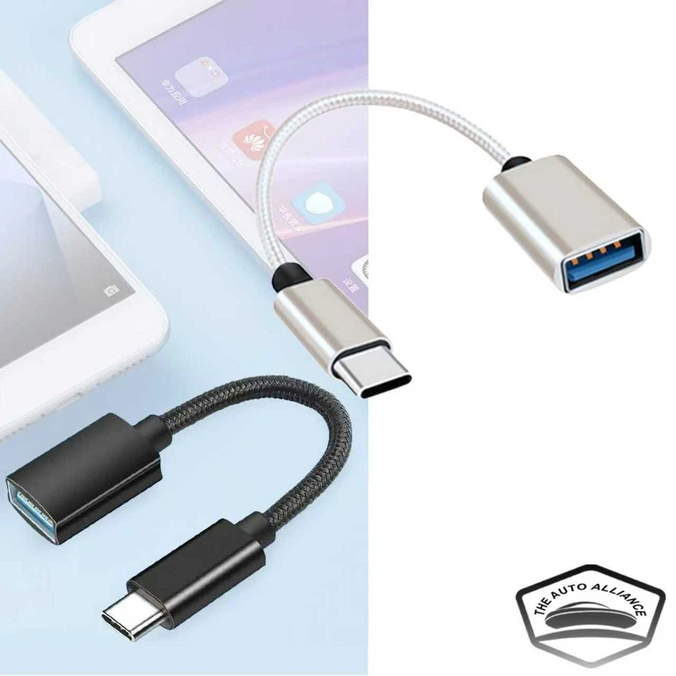 2x USBC Tipo C Macho a USB Tipo A Hembra OTG Adaptador Convertidor Cable Cable Plateado Foto 1 de 4