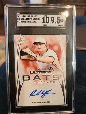 2019 Leaf Ultimate Draft Ultimate Bat #UB-AV1 Andrew Vaughn Auto SGC 10/9.5 - Image 1 of 2