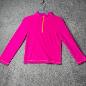Giacca pile bambina gloria sbiadita giovane grande rosa quarto zip pullover - Foto 1 di 10