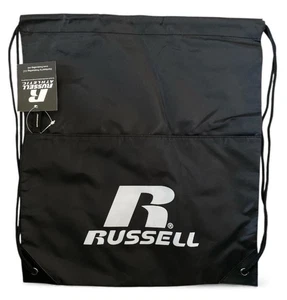 Russel sportlicher Rucksack mit Kordelzug schwarz Reißverschlusstasche NEU - Bild 1 von 4