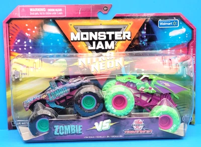 2023 - MONSTER JAM - NITRO NEON 2 PACK - ZOMBIE VS. BAKUGAN DRAGONOID - NICE - Image 1 of 4