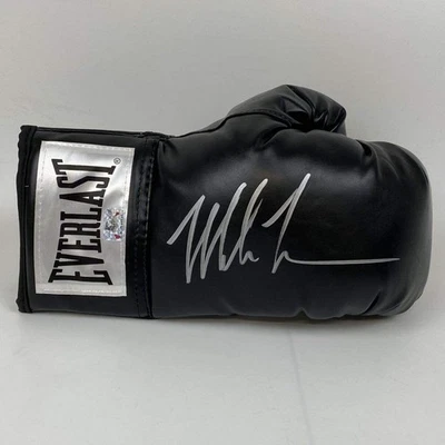 Autographed/Signed MIKE TYSON Black Everlast Boxing Glove Athlete Hologram COA - Image 1 of 3