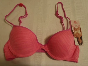 So 34A or 34C Choice Underwire Convertible T-Shirt Bra NWT Pink Zebra Print - Picture 1 of 2