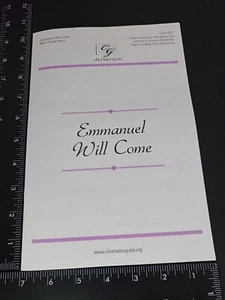 CHOIR ANTHEM SHEET MUSIC Emmanuel Will Come Unison / Two part w/ Piano Handbells - Picture 1 of 9