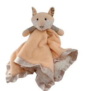 Stephan Baby Fox Plush Lovey Security Blanket Peach Cream Satin Trim Soft 17" a - Picture 1 of 10