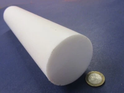 Teflón PTFE Varilla Blanca Virgen (2 1/2) 2,50 Diámetro x 12" Largo, 1 Unidad, Extruida Foto 1 de 4