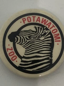 vintage potawatomi zoo button Charles Prod Co Rare Zebra Wow - Picture 1 of 5
