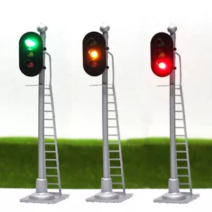 3pcs Model Railway HO Scale 1:87 Signals Green Red Yellow Block Signal 12V - Picture 1 of 5