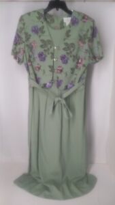 Miss Dorby Womens Vintage Size 16 Dress w/Attached Bodice Shoulder Pads Floral