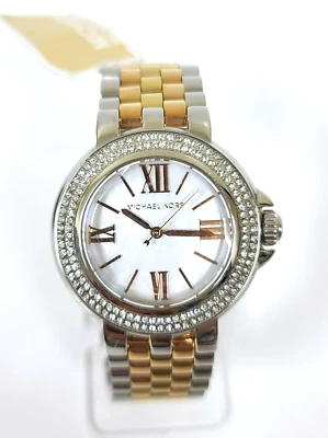 Nuovo Michael Kors Tri, 3 Tono, Argento, Oro, Oro Rosa, a Pavé, Orologio MK3186 - Immagine 1 di 4