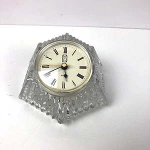 Lead Crystal Quartz Desk Clock PS Paul Sebastian Anna Hutte - Made in W. Germany - Picture 1 of 6