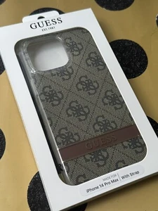 Phone Case iPhone 14 Pro Max Guess Cover Apple Brown Drop Protection Hard - Picture 1 of 5