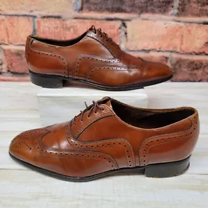 Johnston & Murphy Mens Oxford Dress Shoes Size 11 D Long Wing Tip Leather Shoes - Picture 1 of 9
