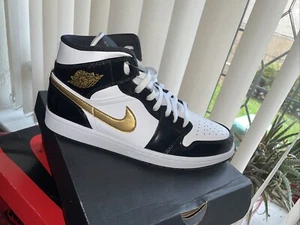 jordan 1 mid Black Gold - Picture 1 of 7